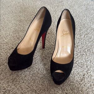 Christian Louboutin Black and Red Suede Heels Altadena style